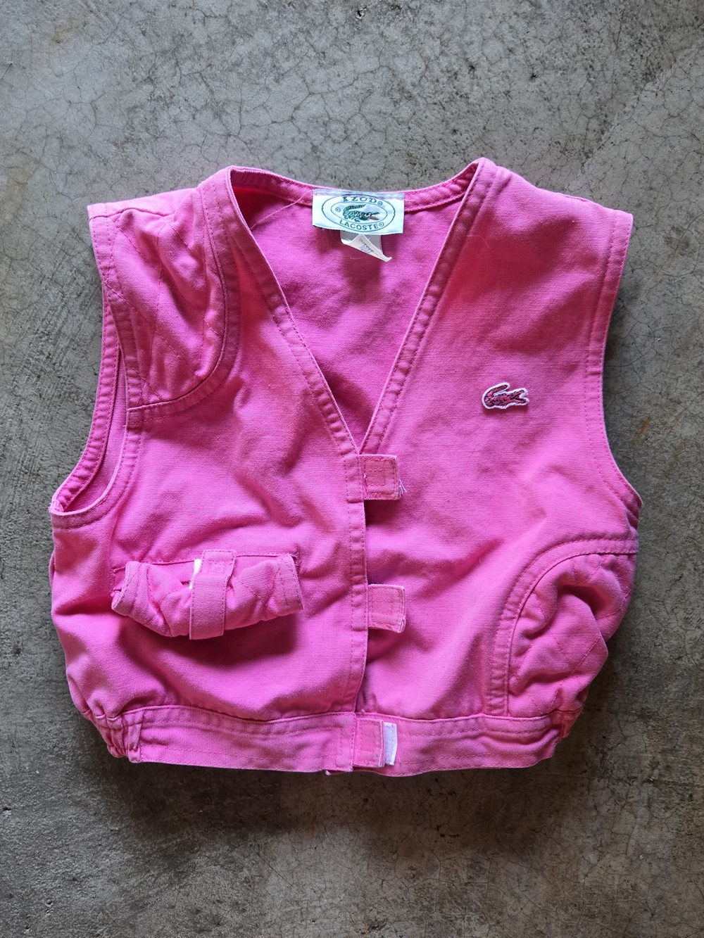 Vintage 90s Lacoste Kids Pink Utility Vest 3T